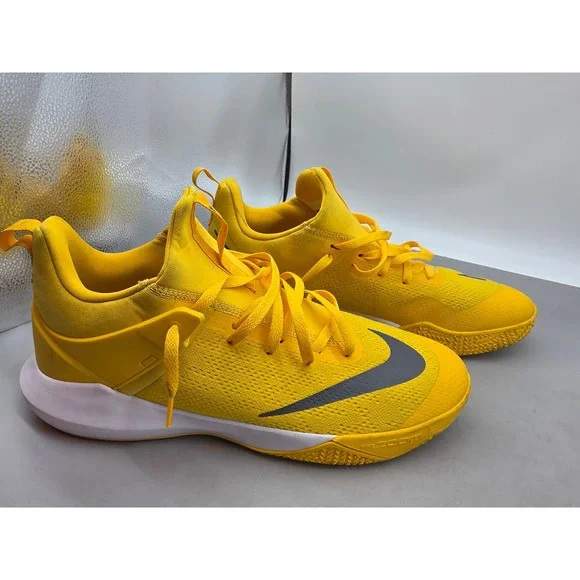 Nike Zoom Evidence II Mens Basketball Shoes Yellow White 942802-703 Size 15